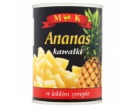 Ananasy Kawałki w Lekkim Syropie M&K 565g